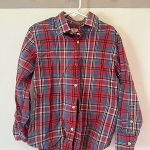 Boys Crewcuts Red and Blue Plaid Button down shirt